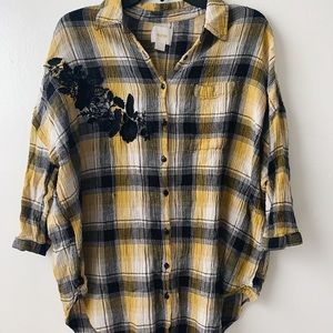 Anthropologie Yellow Flannel